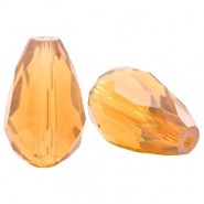 Top Facet kraal Druppel 15x10mm Ginger golden brown